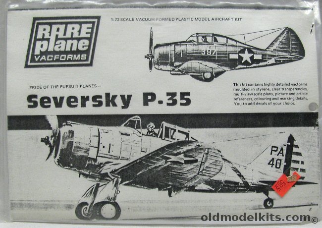 Rareplane 1/72 Seversky P-35 - Bagged plastic model kit